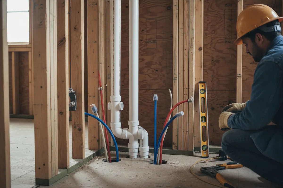 Drain and supply rough-in during Toilet Repair and Installation in Brockton